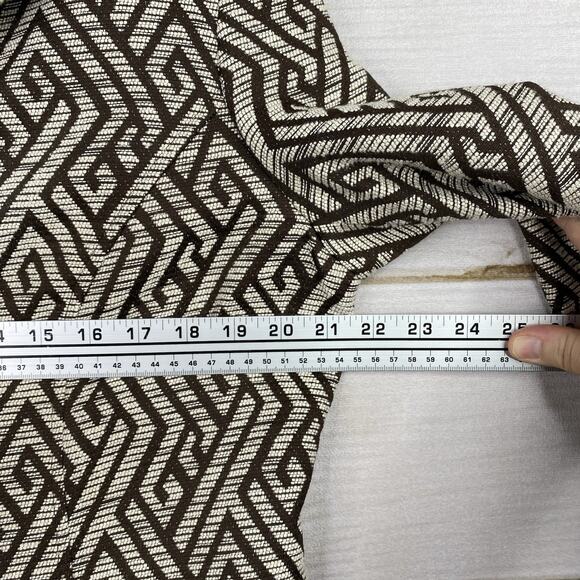 Chico's Jacket Sz 2 Womens L Brown Geometric Print Textured Lined Career Blazer - Picture 6 of 11